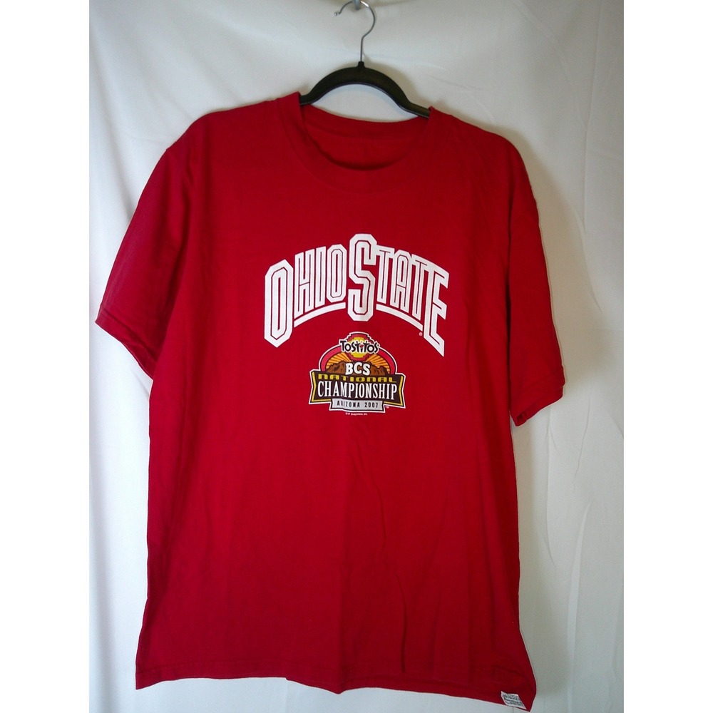 VTG Ohio State Buckeyes 2007 BCS National Championship T-Shirt Red Mens Large VF